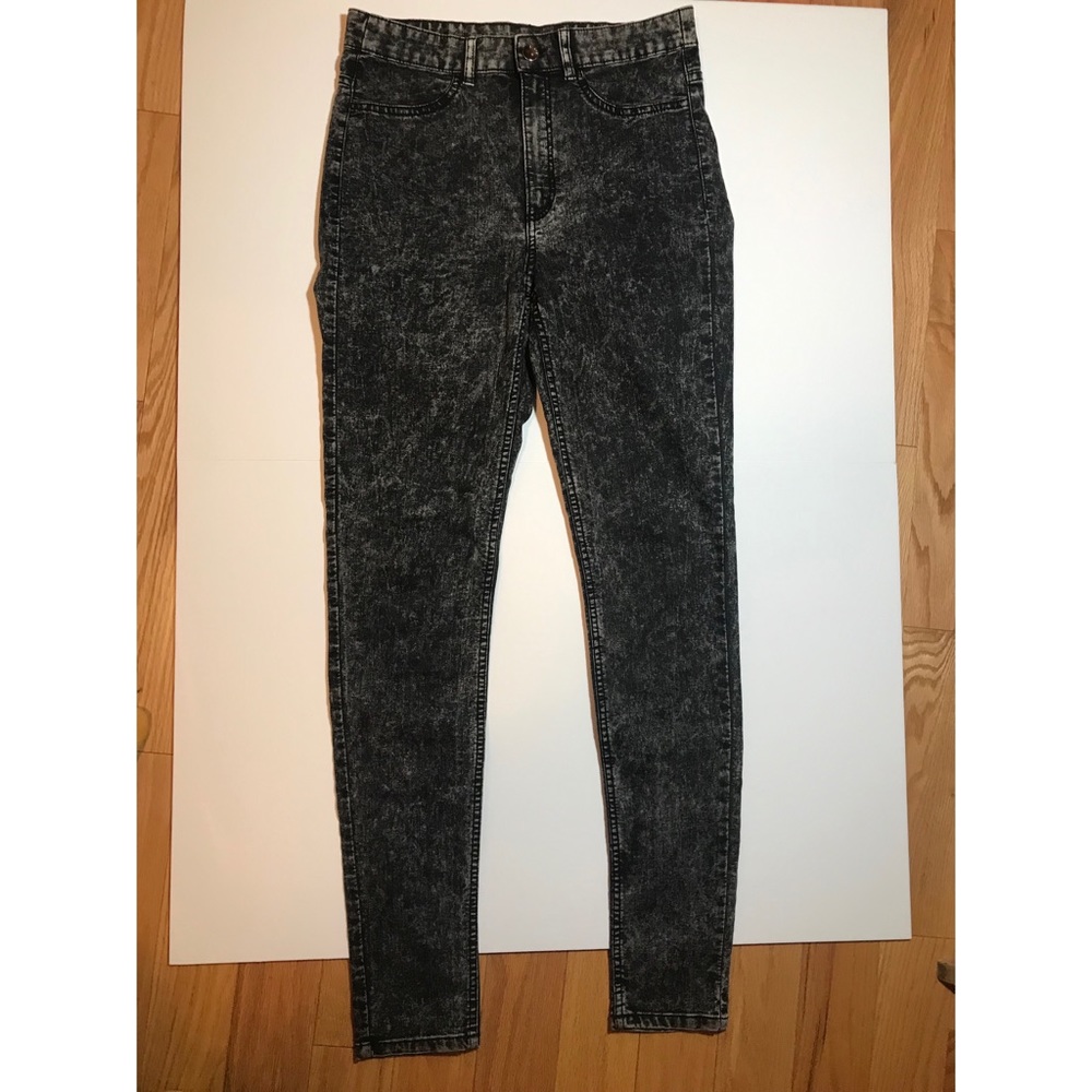 High Waisted Acid Wash Jeans